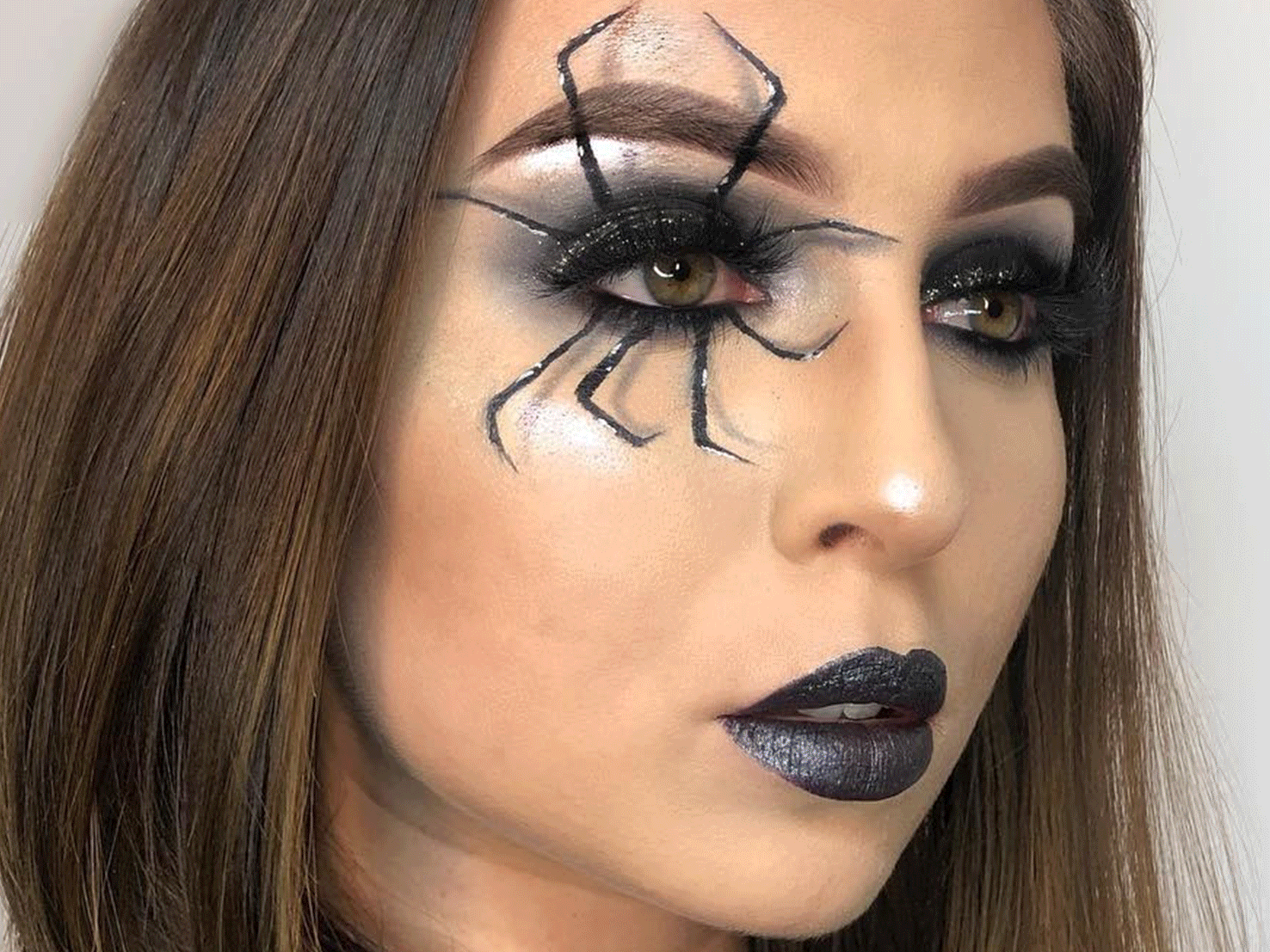 Макияж «паук» на Хэллоуин