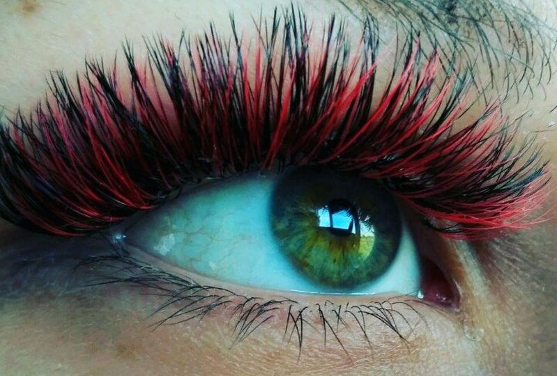 Colored eyelash extensions